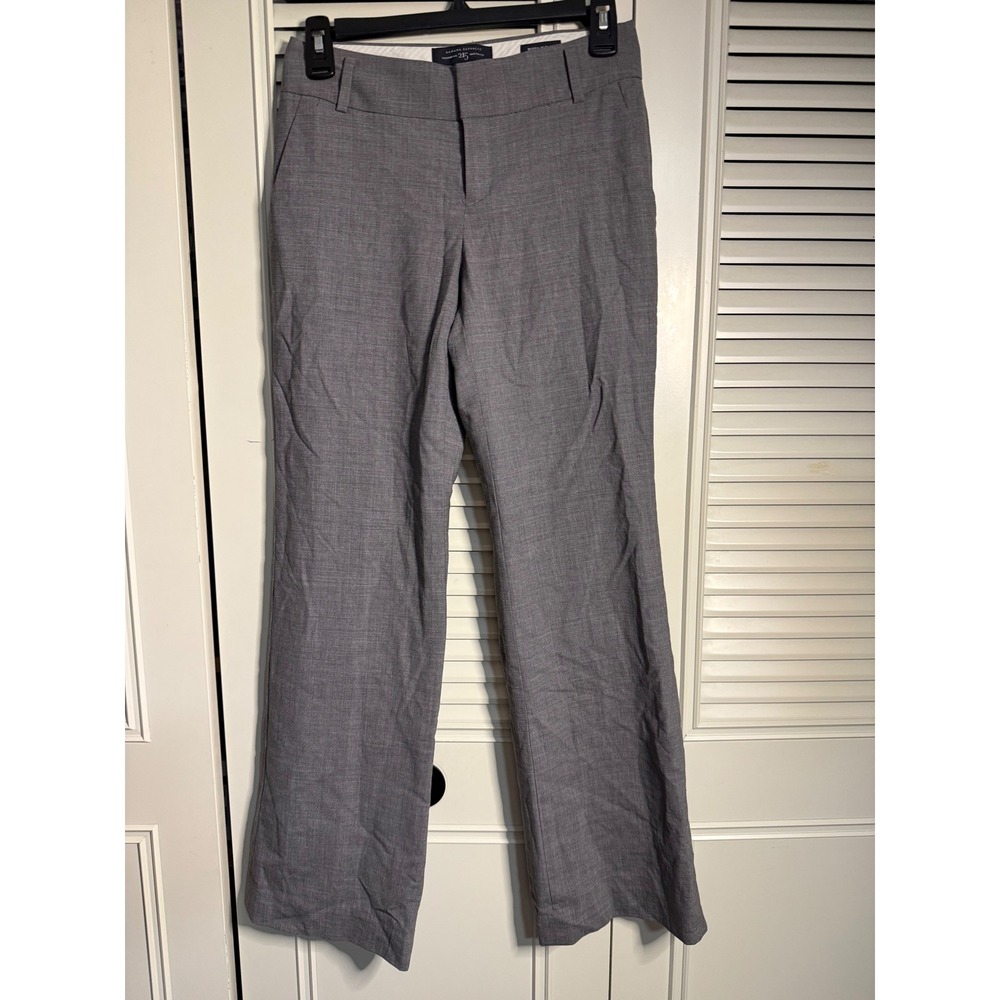 Banana Republic Trouser 215 Martin Fit Gray Wool Pants Petite 00P Italian Fabric